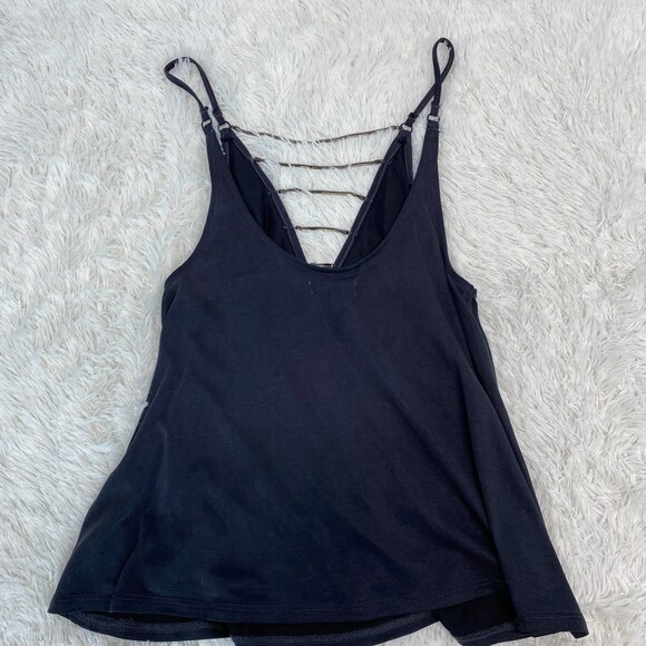 UO Silence and Noise Dark Gray V Neck Metal Chain Tank XS - Picture 2 of 9
